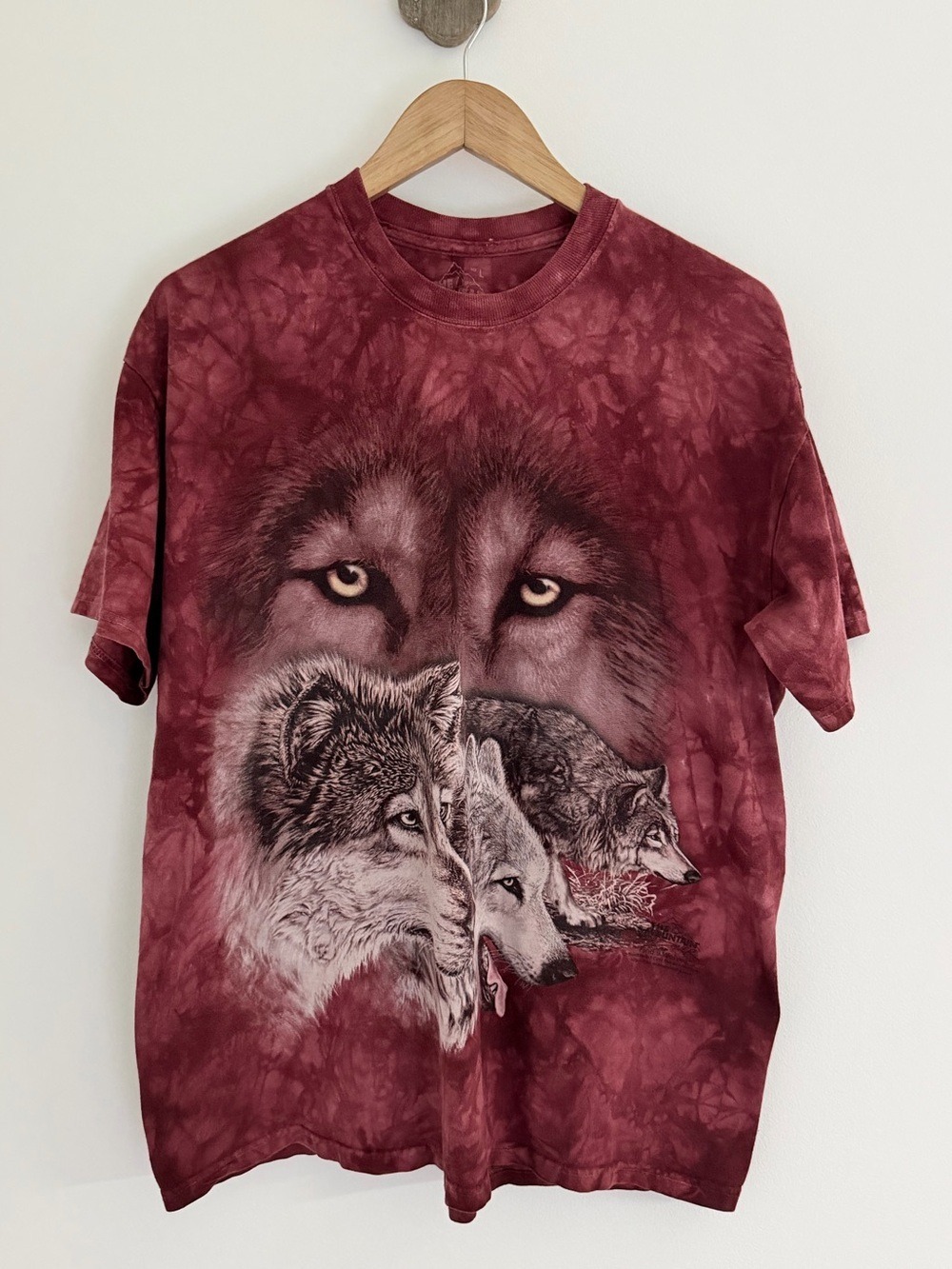 Y2K Wolf Graphic Tie Dye Tee The Mountain Naturecore Oversized